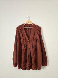 Quince Organic Cotton Cable Knit Cardigan (S)