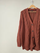 Quince Organic Cotton Cable Knit Cardigan (S)