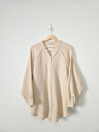 Aerie Oversized Cotton Gauze Button Up (L)