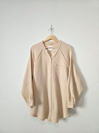 Aerie Oversized Cotton Gauze Button Up (L)