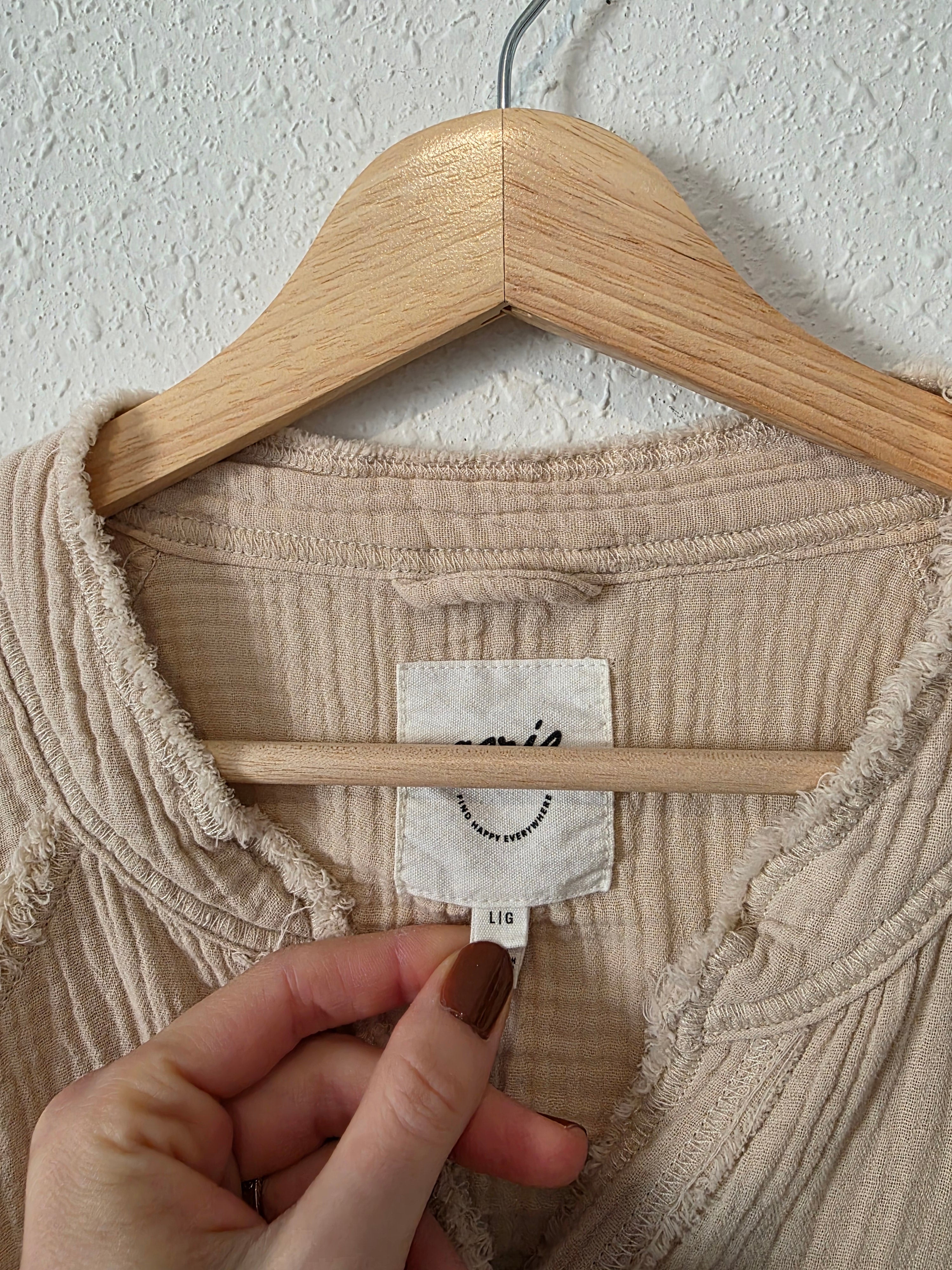 Aerie Oversized Cotton Gauze Button Up (L)