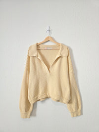 Free People Textured V Neck Sweater (L)