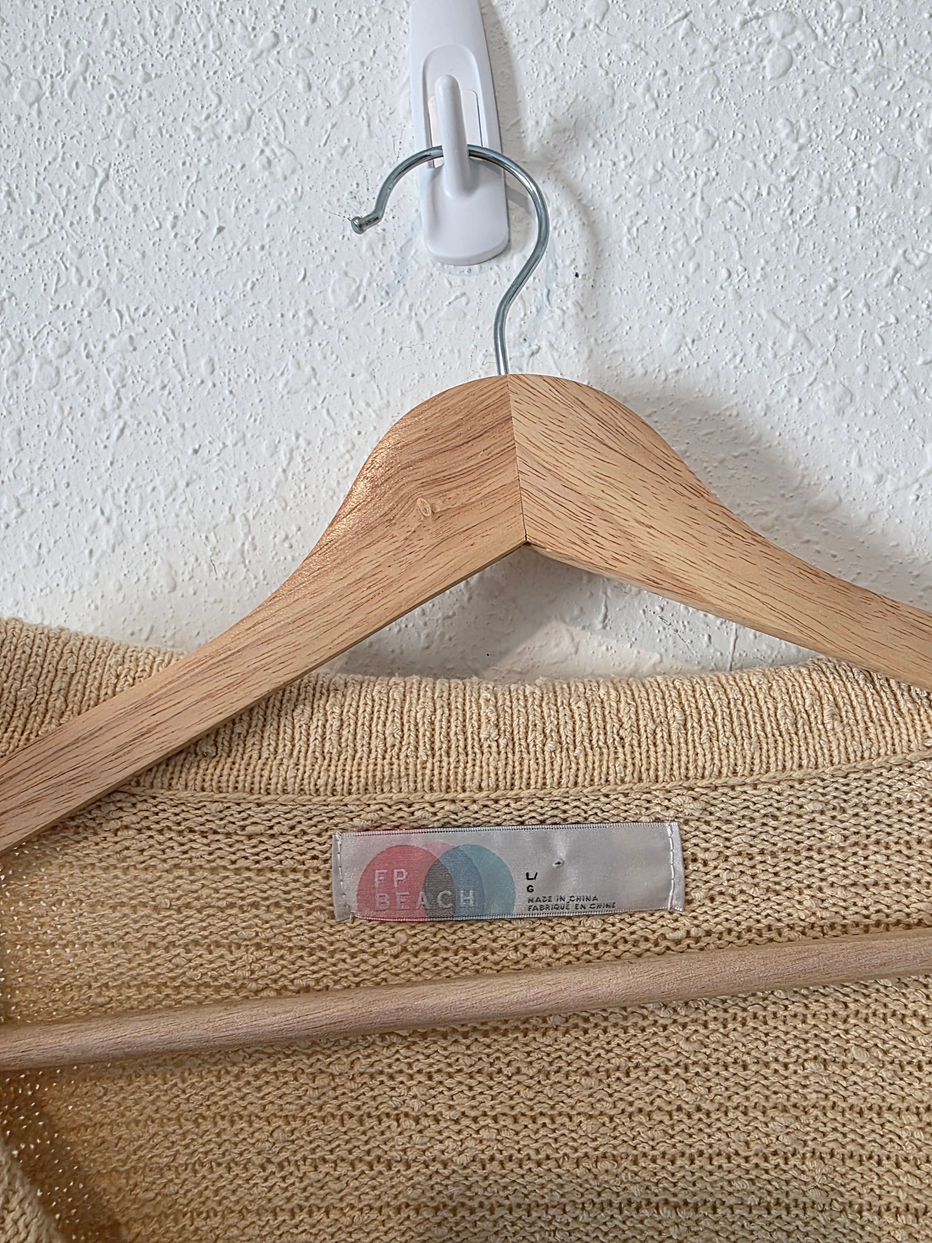 Free People Textured V Neck Sweater (L)