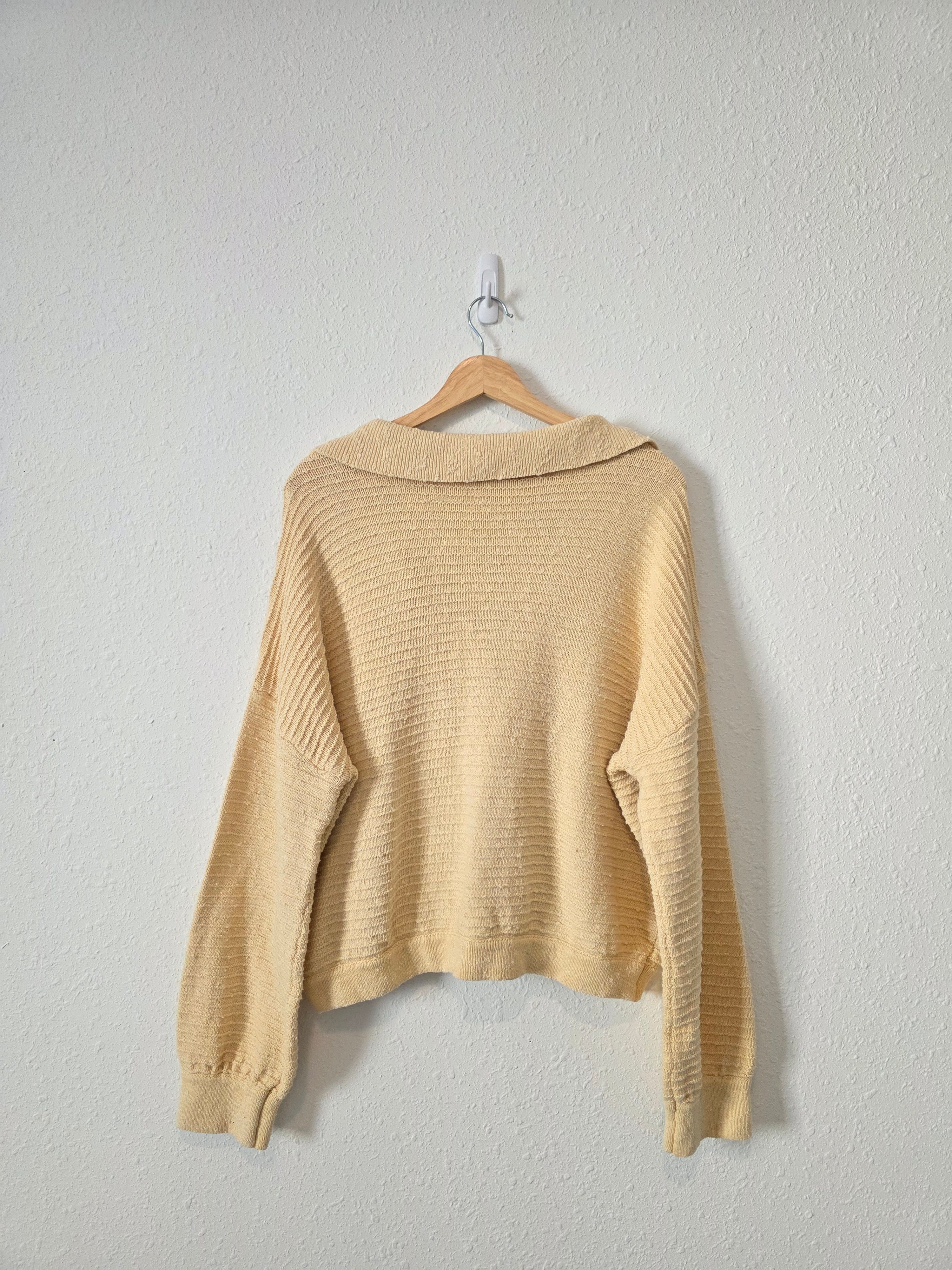 Free People Textured V Neck Sweater (L)