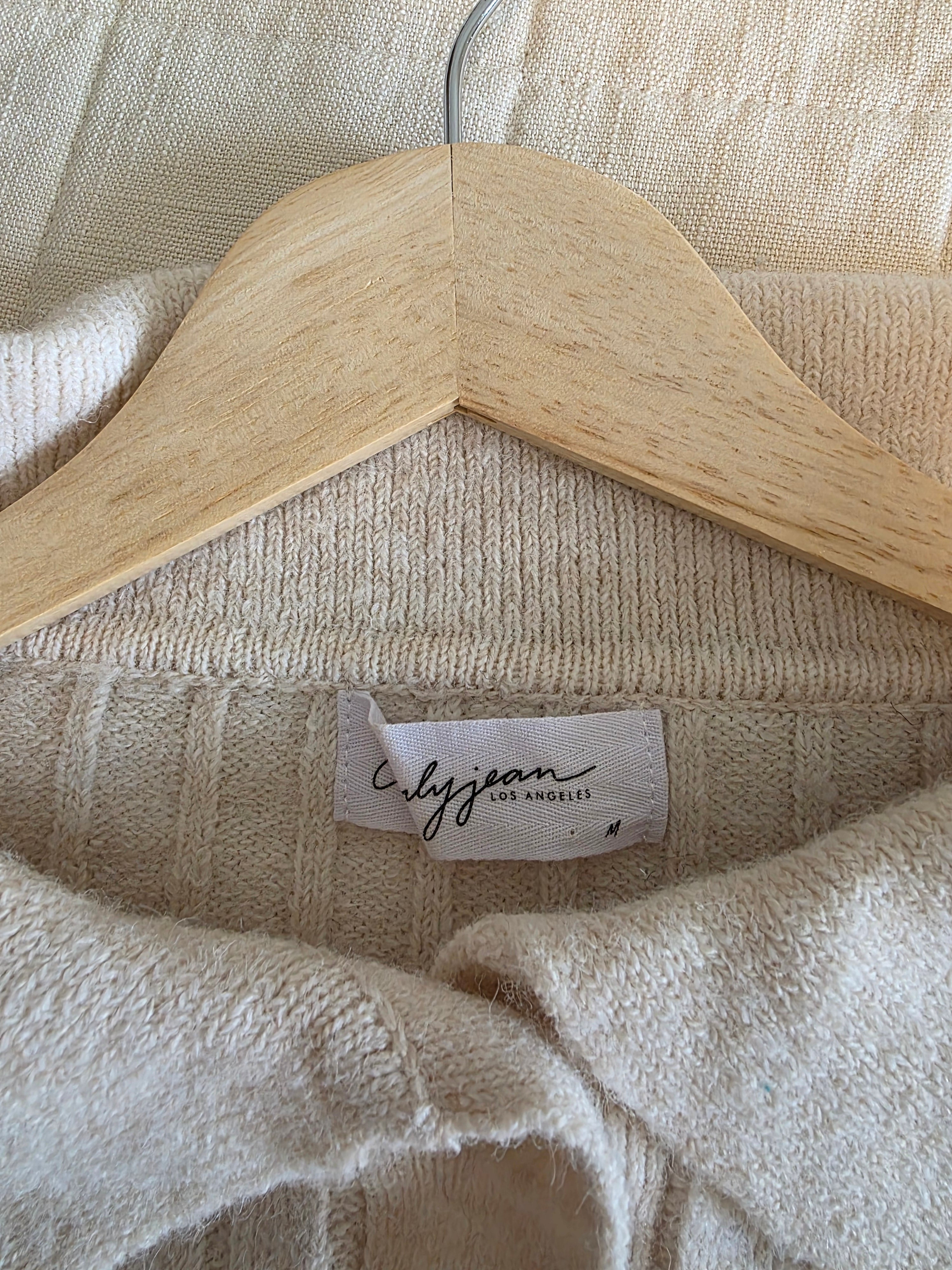 Carly Jean Striped Henley Sweater (M)
