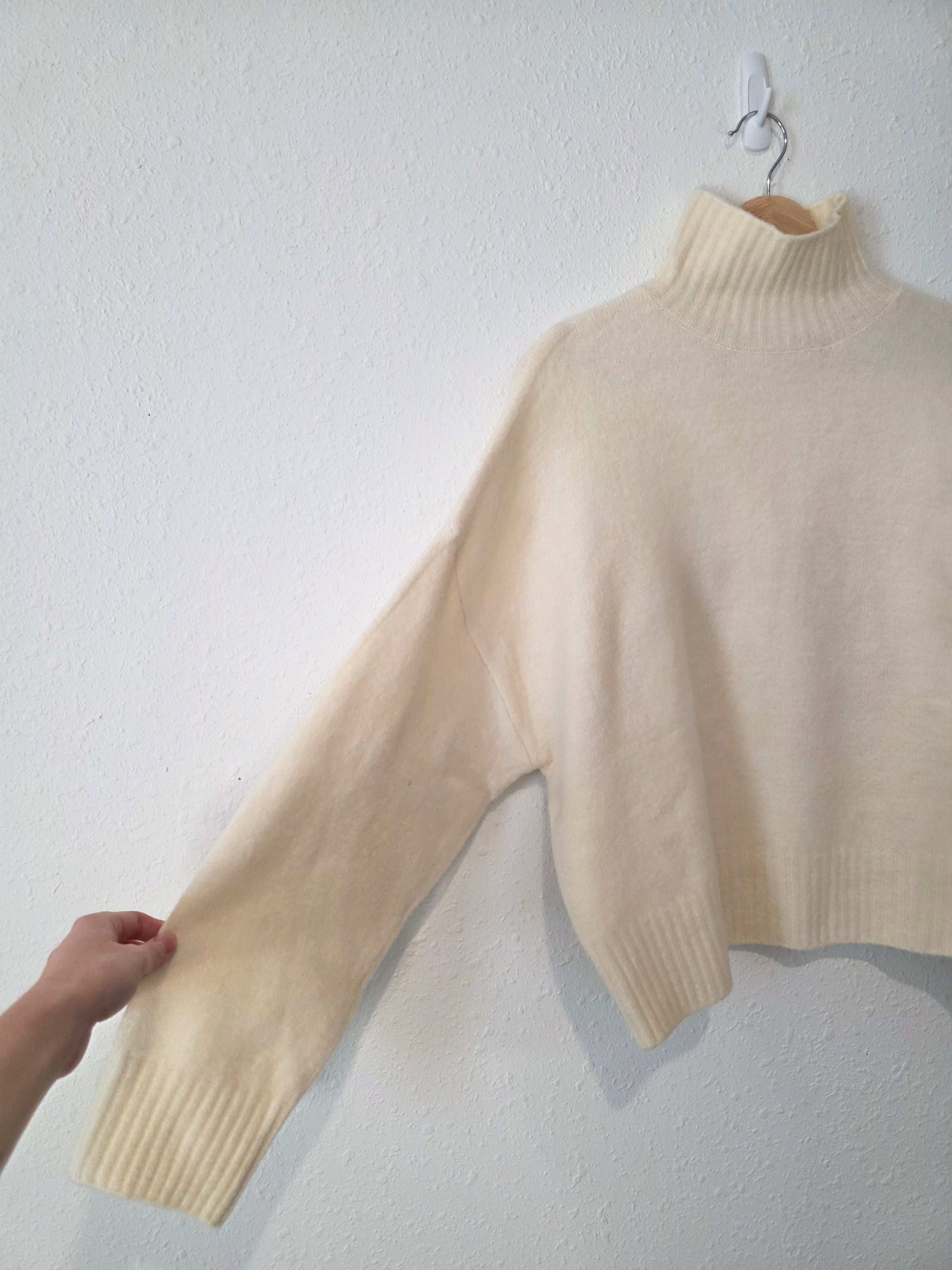 Zara Cream Turtleneck Sweater (S)