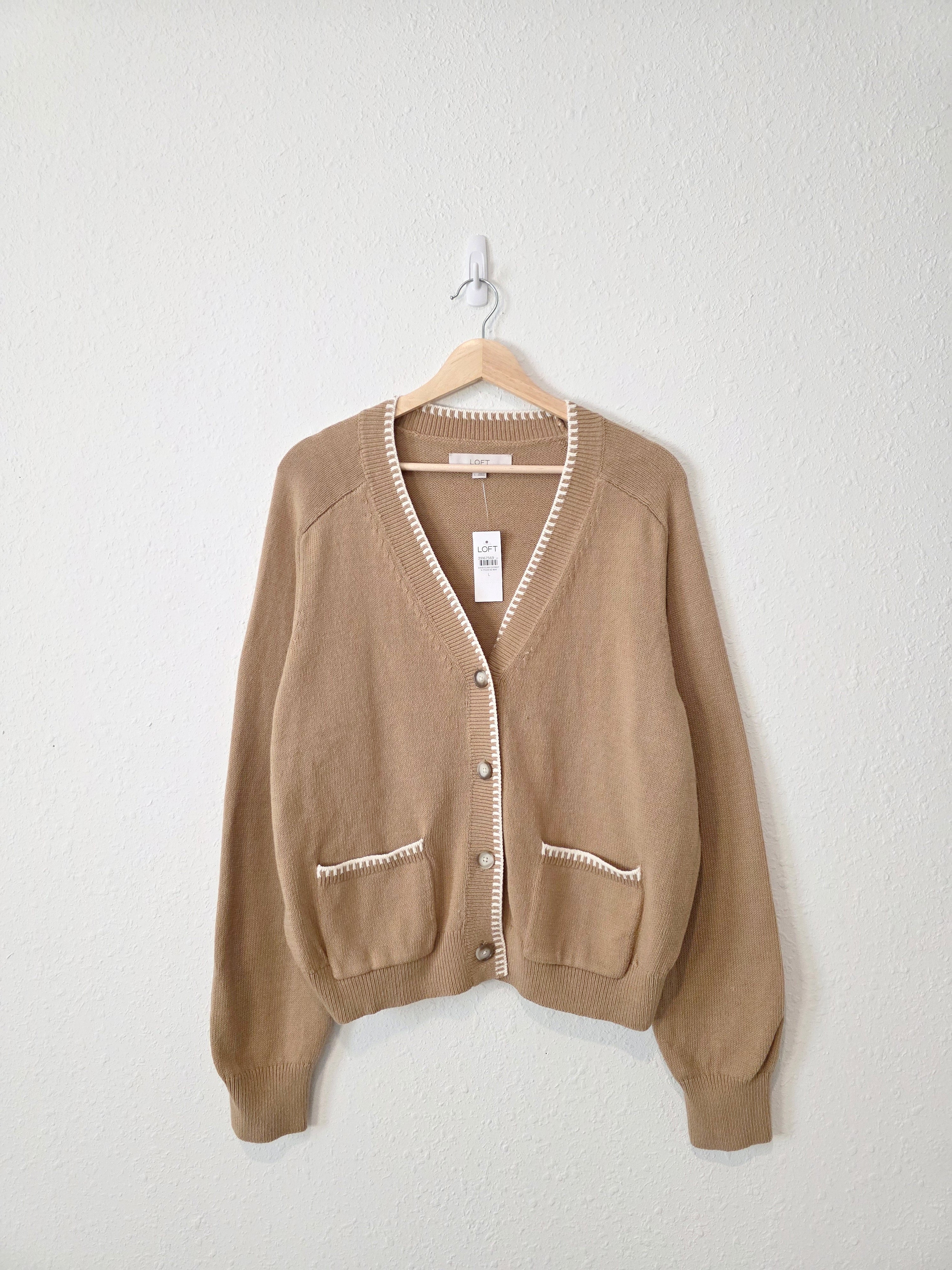 NEW Loft Neutral Cardigan Sweater (L)