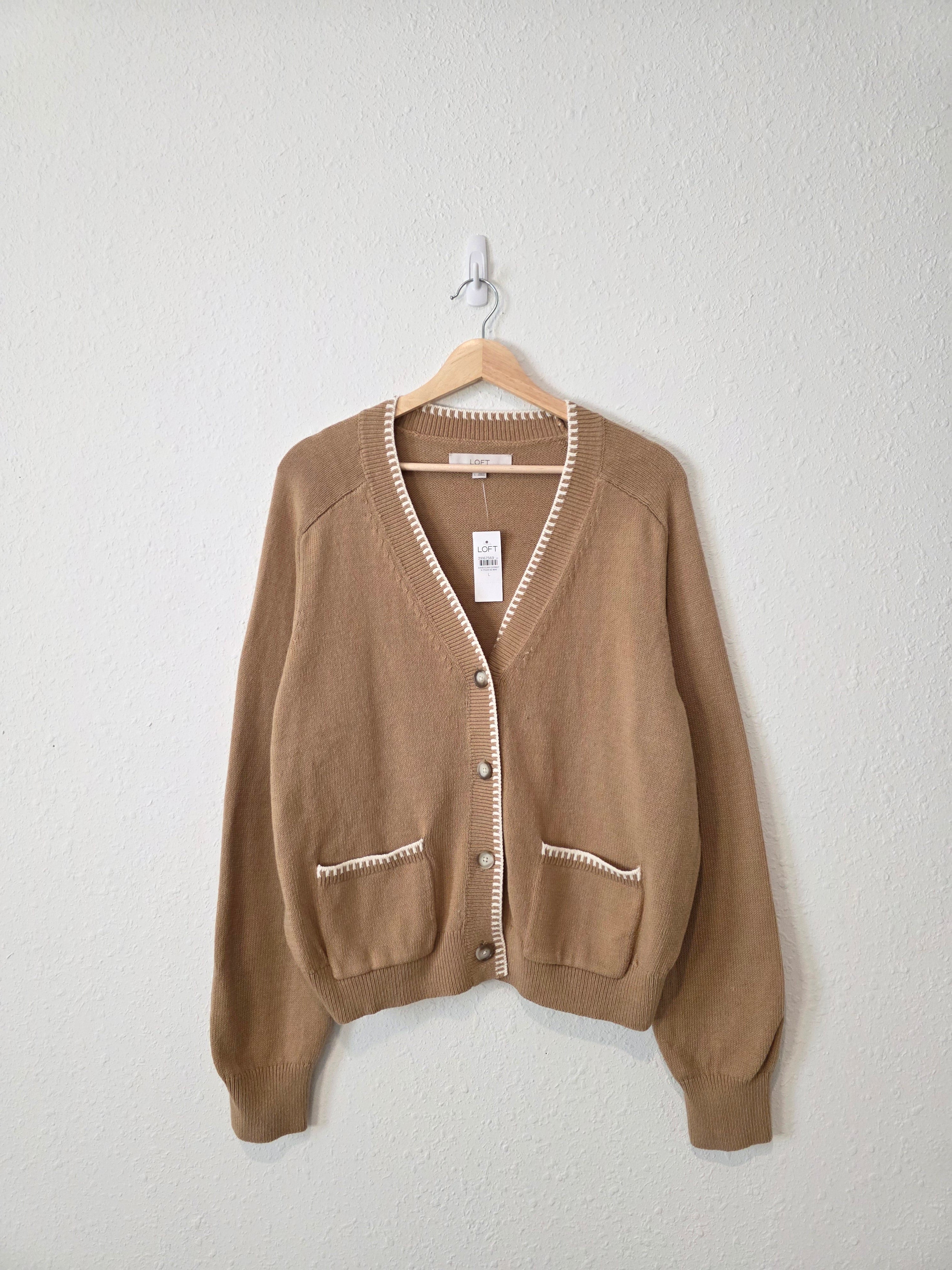 NEW Loft Neutral Cardigan Sweater (L)
