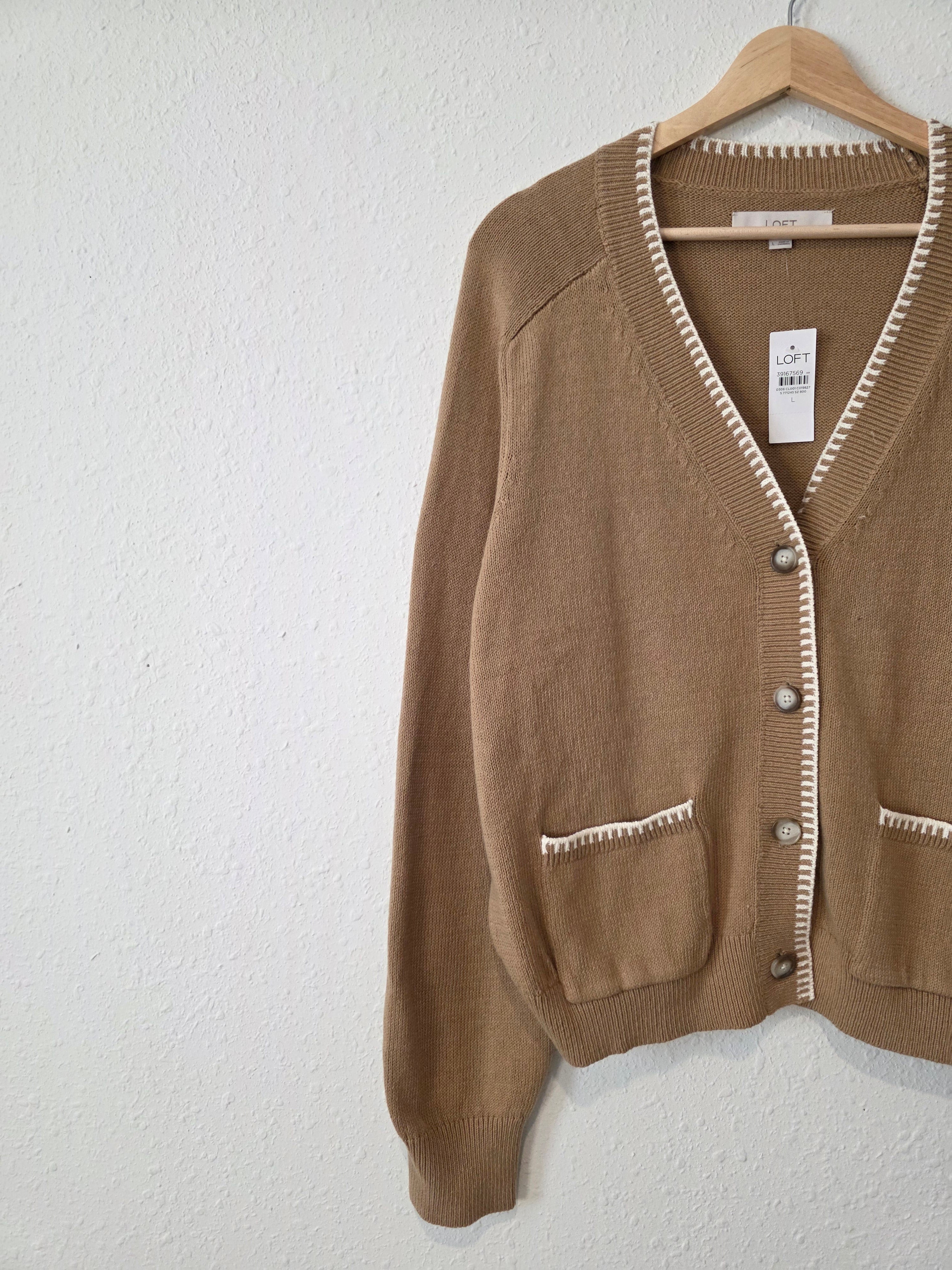 NEW Loft Neutral Cardigan Sweater (L)