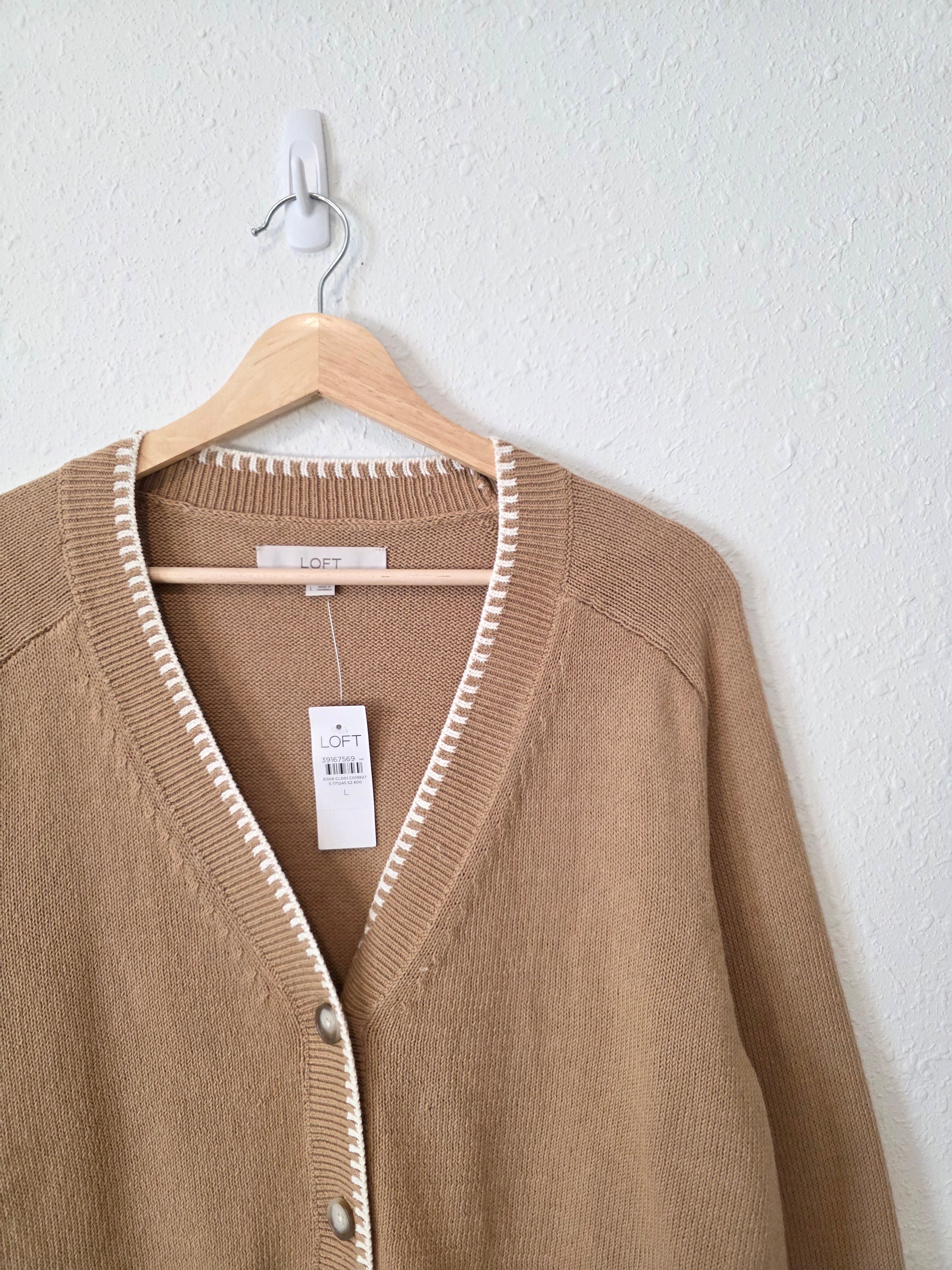 NEW Loft Neutral Cardigan Sweater (L)