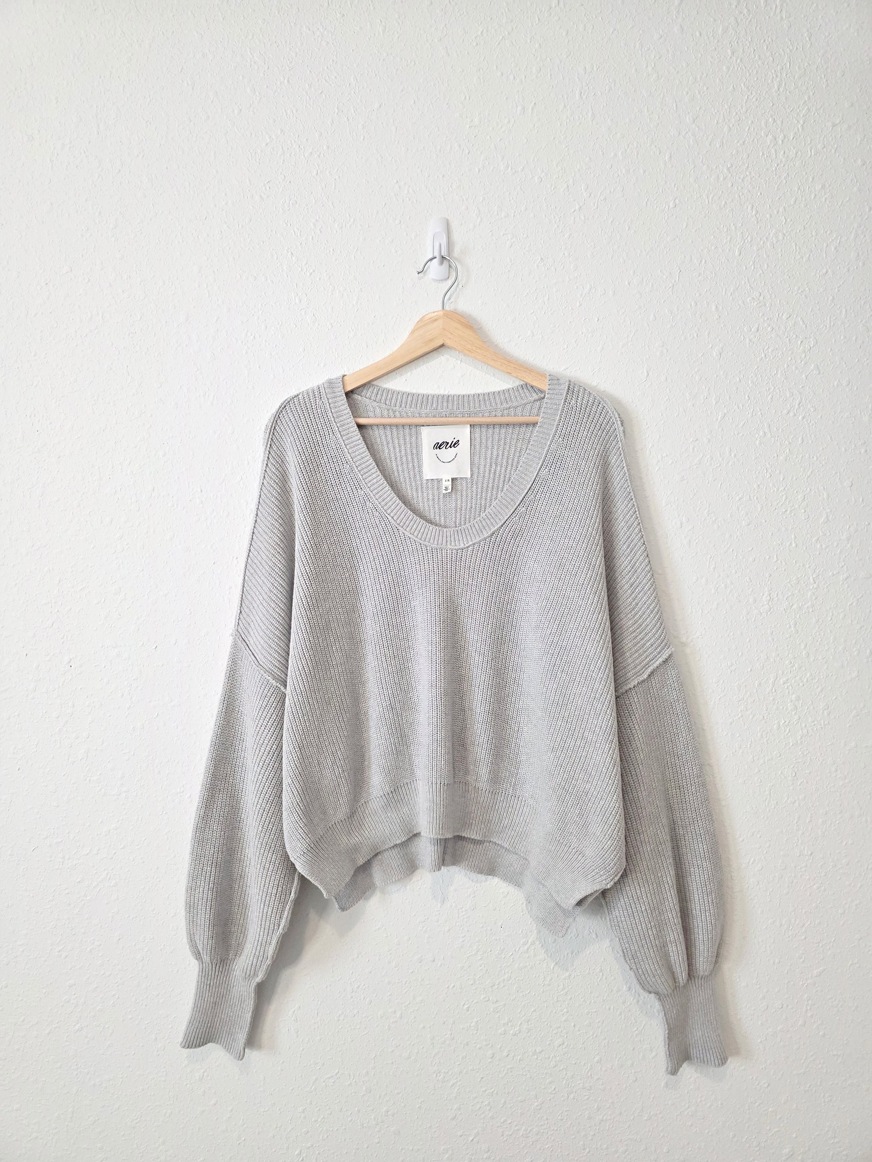 Aerie Ribbed Knit Cotton Sweater (L)