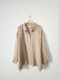 J.Jill Neutral Linen Button Up (4X)