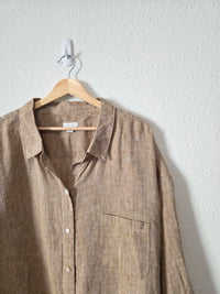 J.Jill Neutral Linen Button Up (4X)