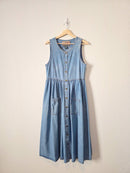 Vintage Denim Midi Dress (S)