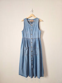 Vintage Denim Midi Dress (S)
