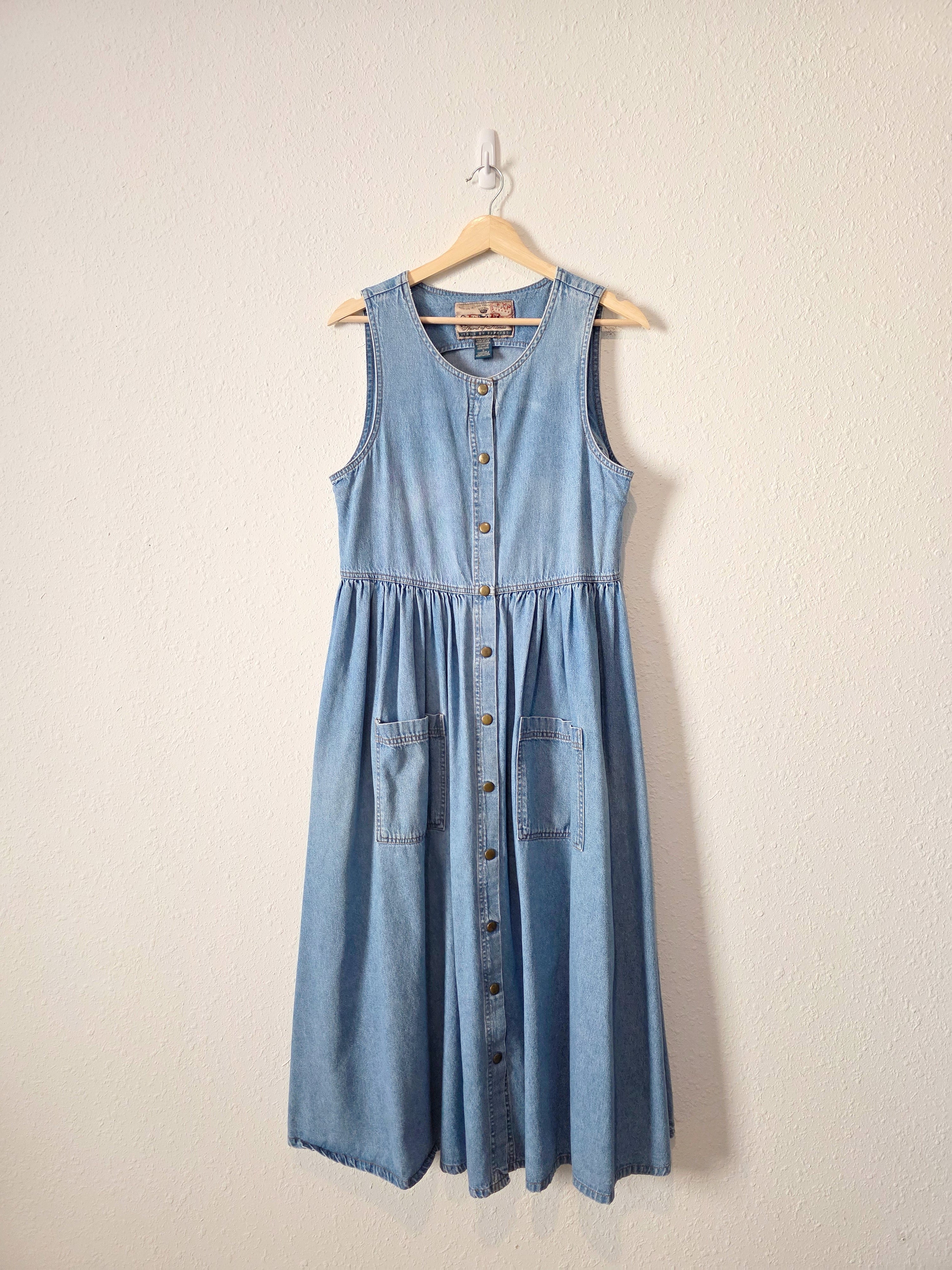 Vintage Denim Midi Dress (S)
