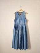 Vintage Denim Midi Dress (S)