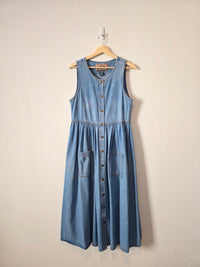 Vintage Denim Midi Dress (S)