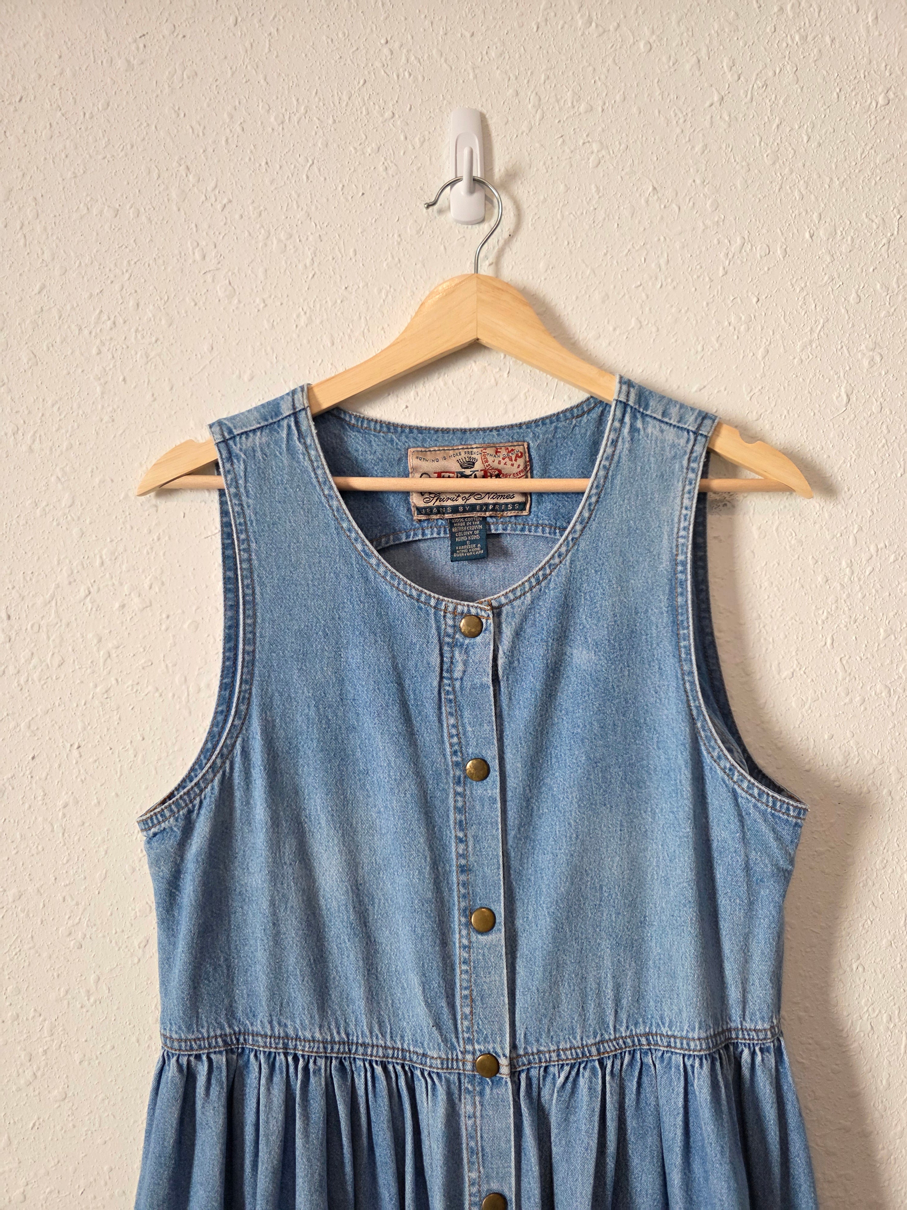Vintage Denim Midi Dress (S)