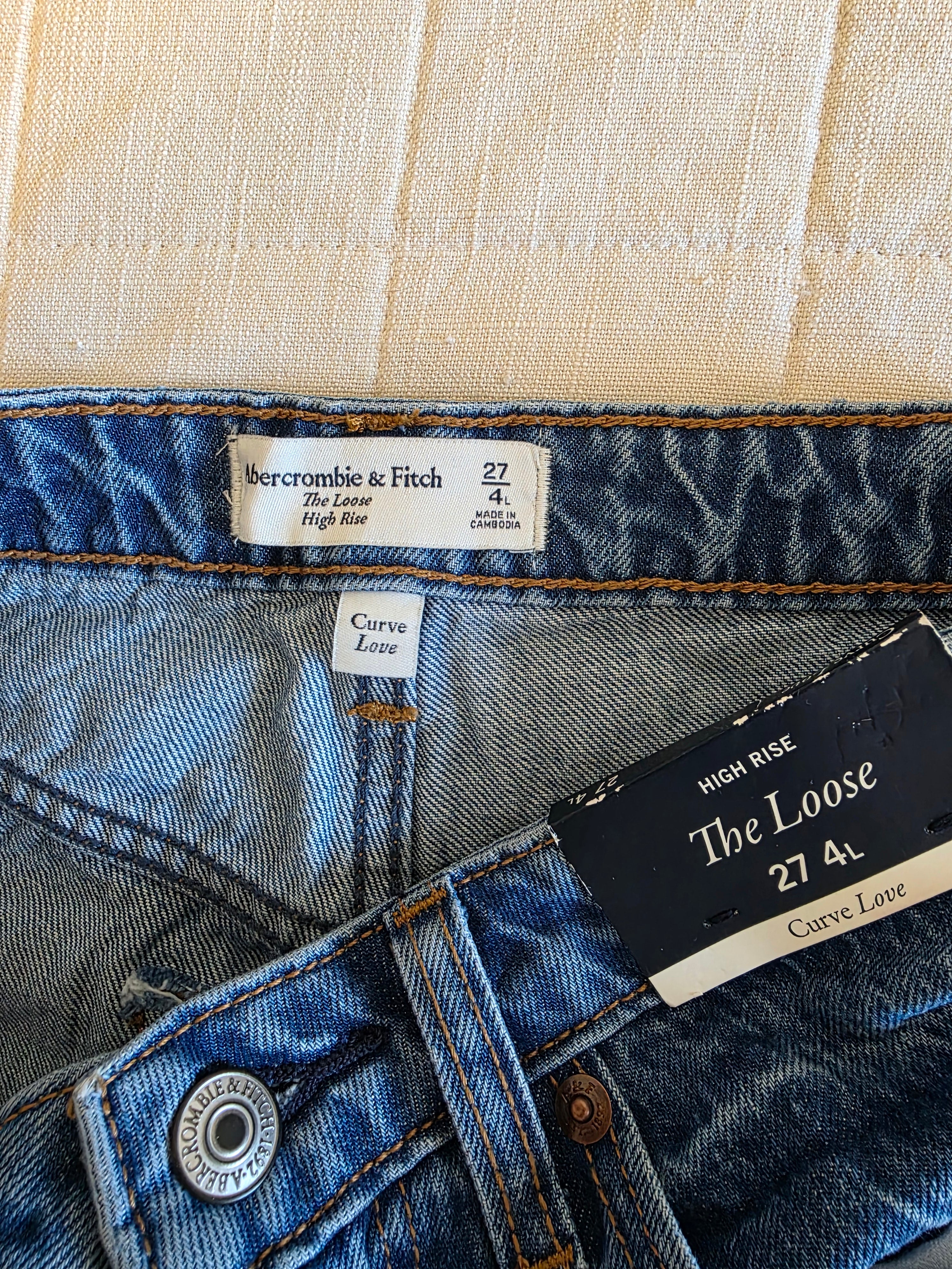 NEW Abercrombie High Rise Loose Jeans (27/4 long)