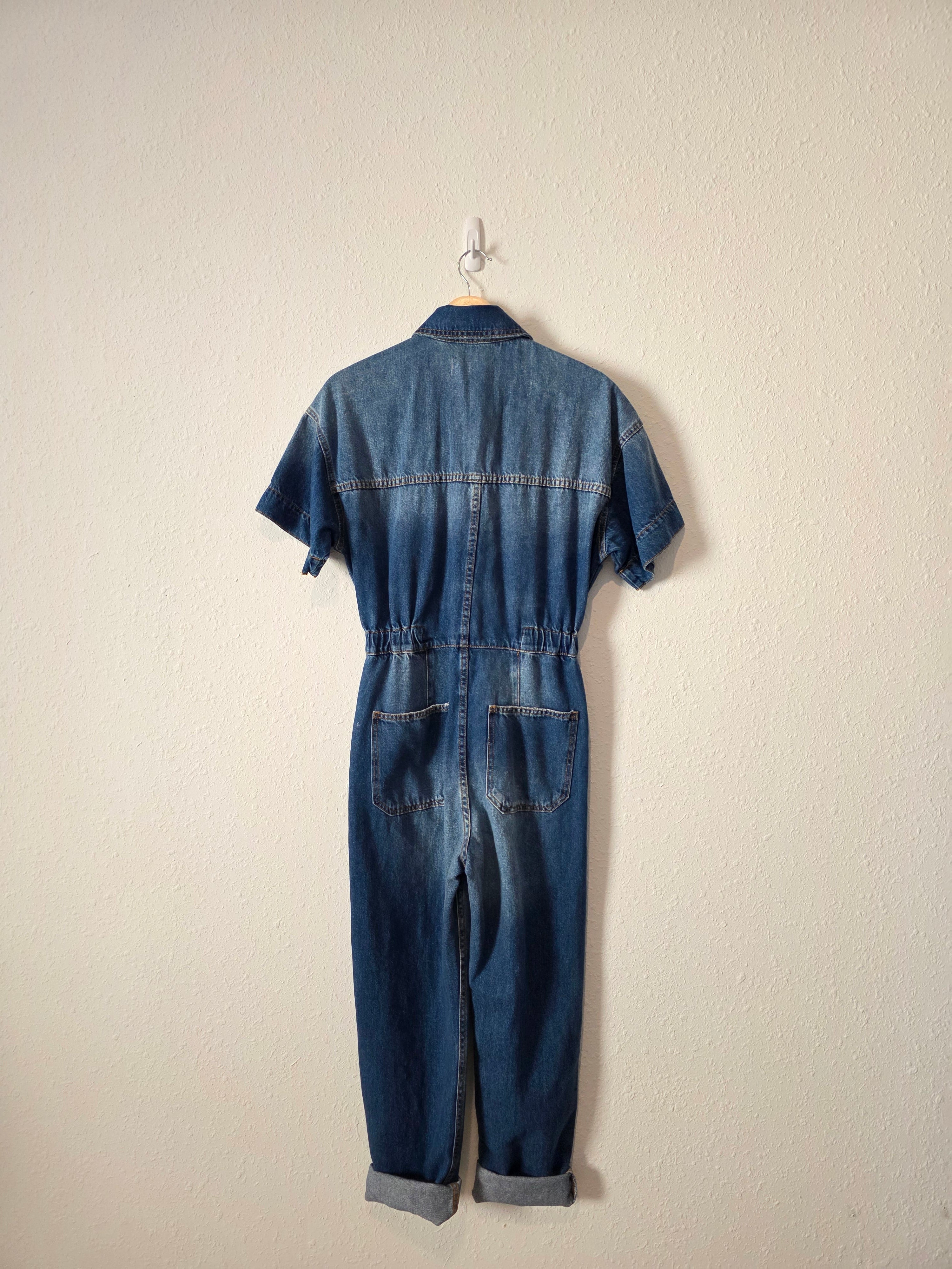 Free People Denim Coveralls (XS)