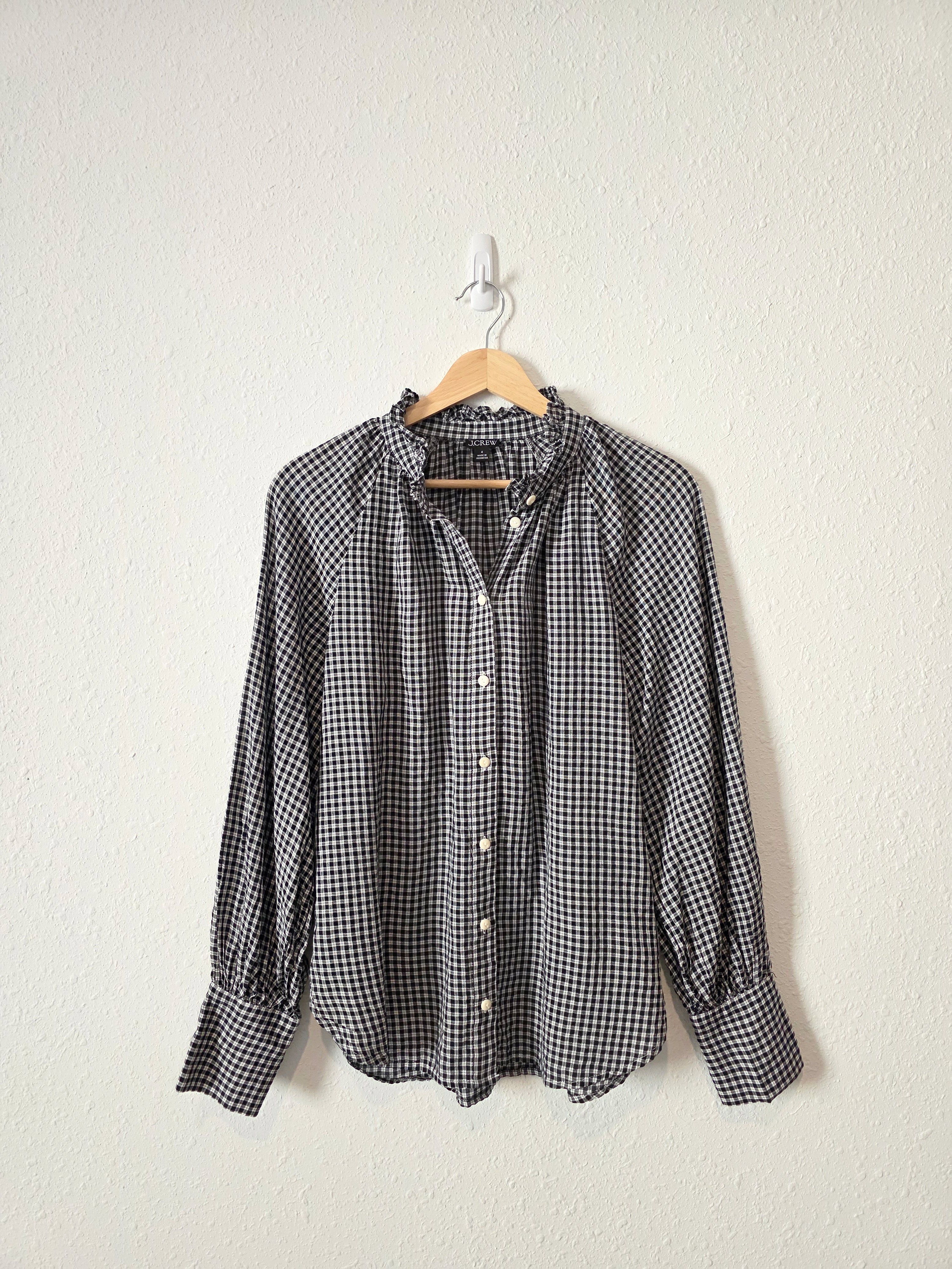 J.Crew Plaid Relaxed Button Up Top (4)