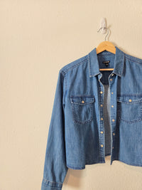 J.Crew Cropped Denim Button Up Shirt (6)