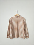 Neutral Striped Mockneck Top (S)