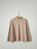 Neutral Striped Mockneck Top (S)
