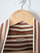 Neutral Striped Mockneck Top (S)