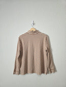 Neutral Striped Mockneck Top (S)
