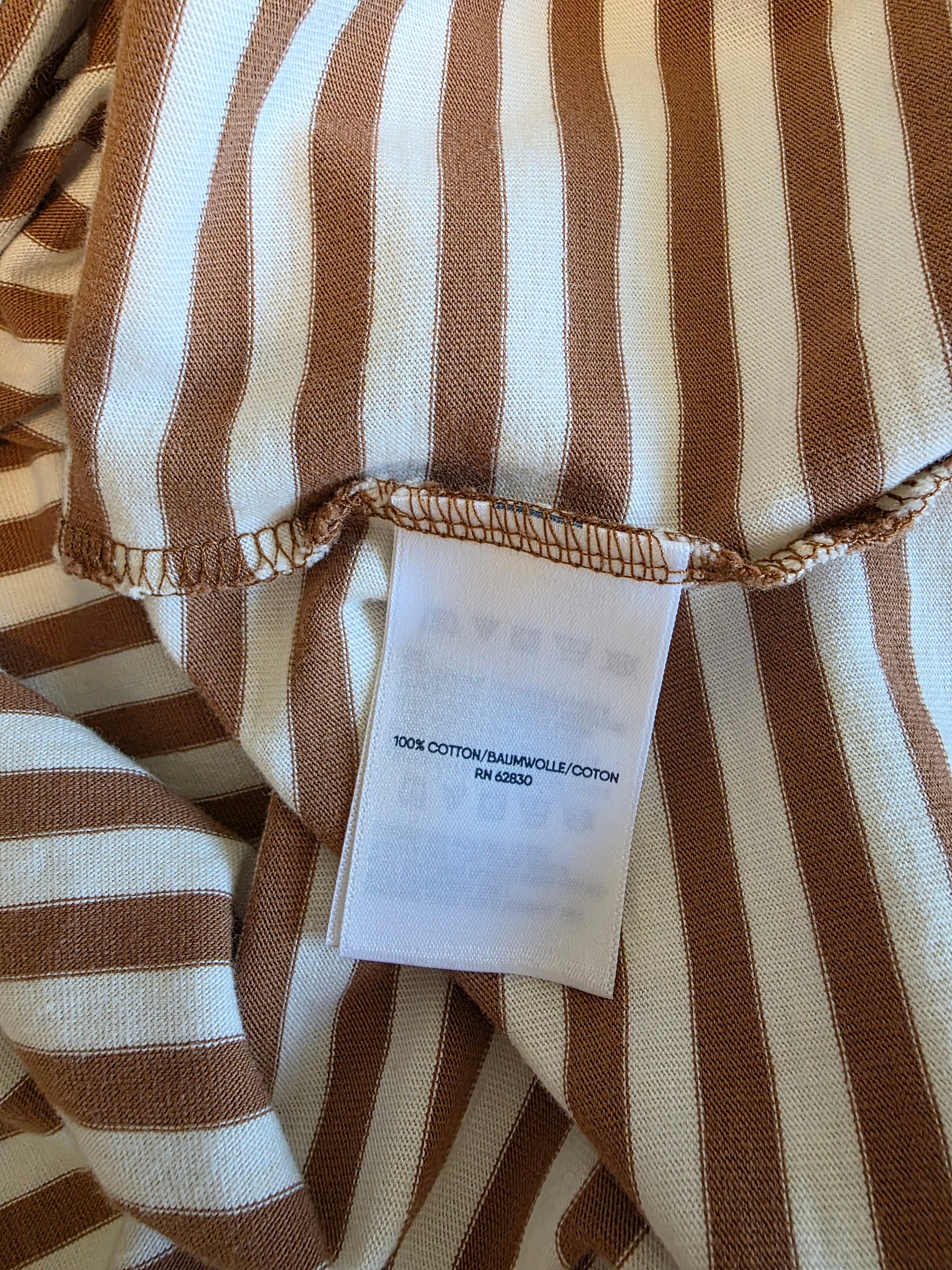Neutral Striped Mockneck Top (S)
