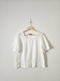Flax White Boxy Linen Tee (XS/S)