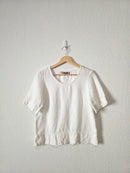Flax White Boxy Linen Tee (XS/S)