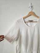 Flax White Boxy Linen Tee (XS/S)