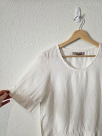 Flax White Boxy Linen Tee (XS/S)