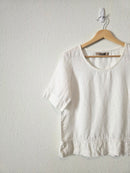 Flax White Boxy Linen Tee (XS/S)