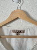 Flax White Boxy Linen Tee (XS/S)