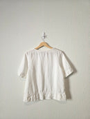 Flax White Boxy Linen Tee (XS/S)