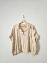 Banana Republic Oat Cotton Linen Relaxed Top (M/L)