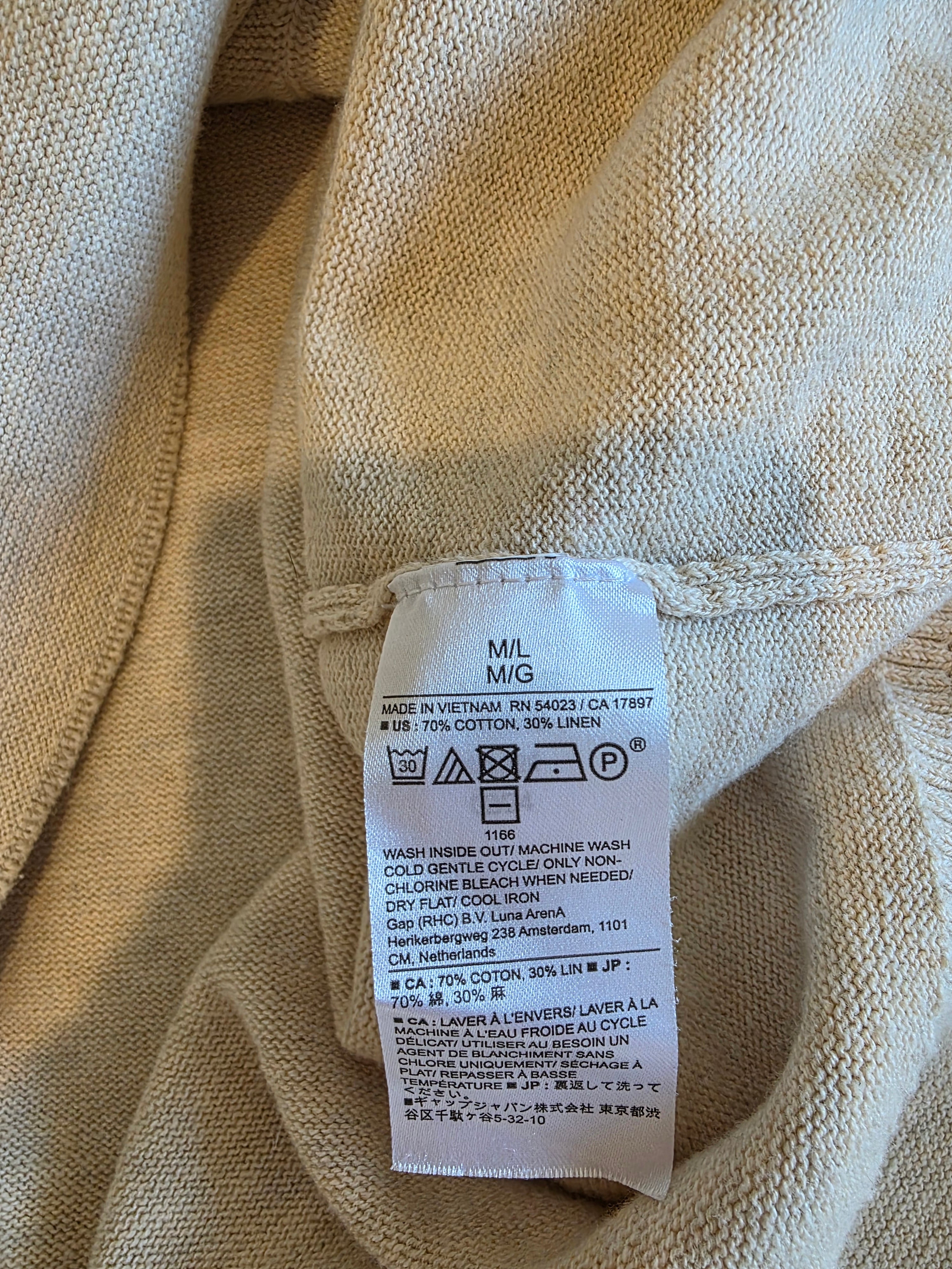 Banana Republic Oat Cotton Linen Relaxed Top (M/L)