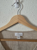 Neutral Textured Linen Button Up (XL)