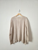 Neutral Textured Linen Button Up (XL)