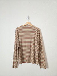 Wishlist Neutral Striped Rollneck Top (L)