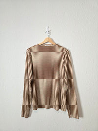 Wishlist Neutral Striped Rollneck Top (L)
