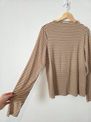 Wishlist Neutral Striped Rollneck Top (L)