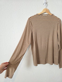 Wishlist Neutral Striped Rollneck Top (L)