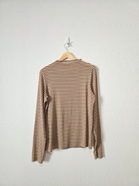 Wishlist Neutral Striped Rollneck Top (L)