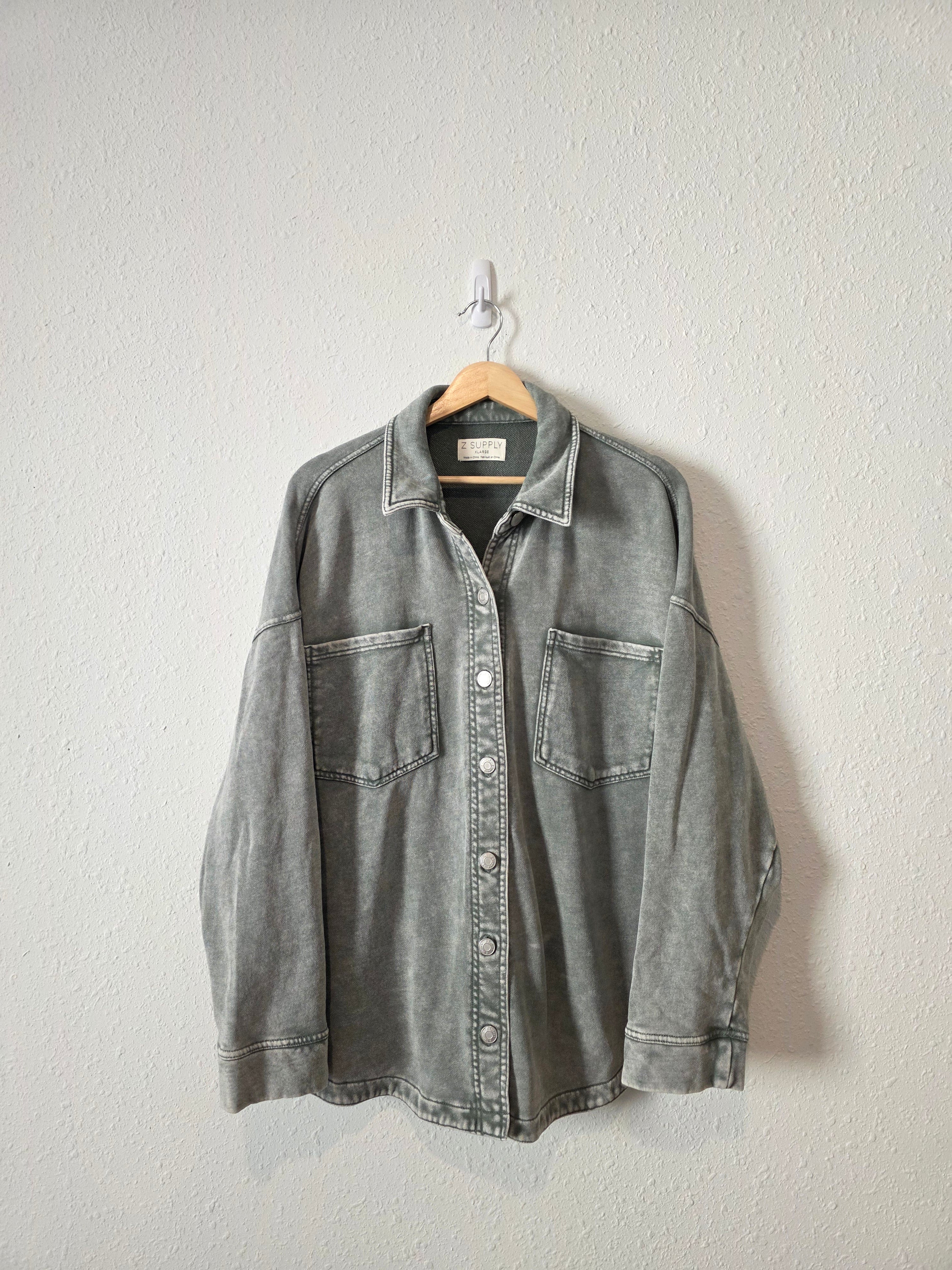 Z Supply Green Oversized Shirt Jacket (XL)