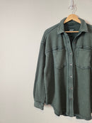 Aerie Green Waffle Shirt Jacket (M)